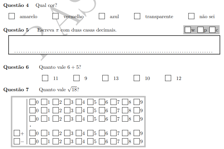 Example of the pdf printed to the students